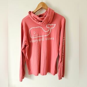 Vineyard vines coral hooded lomg sleeve tee